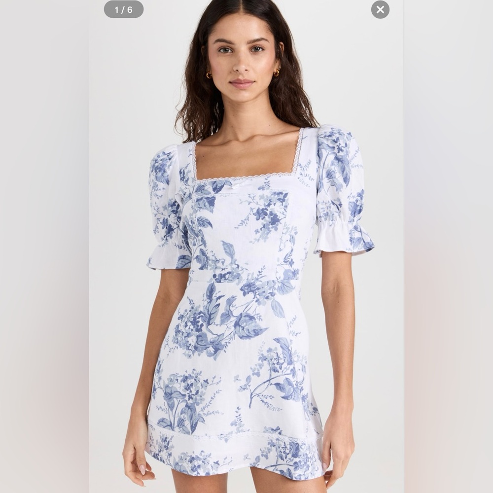 Reformation Evianna Dress Blue Floral